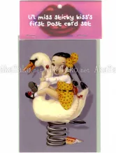 Trevor Brown Li'l Miss Sticky Kiss postcards - Ride A White Swan