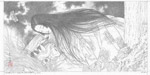 Takato Yamamoto The Blue Lion Licks the Blood of Dead Lady who Bit through Her Own Tongue and Died original underdrawing
