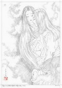 Takato Yamamoto Now Both Blind, Princess Tomi and Zusho-no-Suke Embrace Passionately original underdrawing