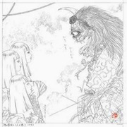 Takato Yamamoto Shu-no-Banbo and the Three Servant Girls original underdrawing