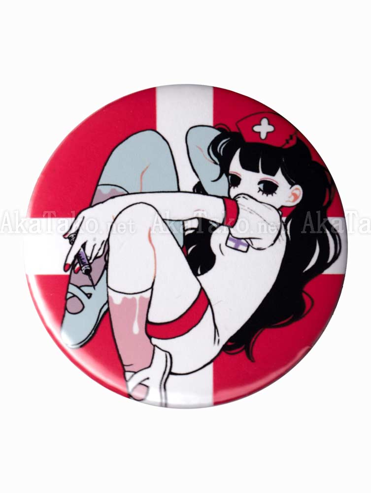 Em Nishizuka Red Nurse Button