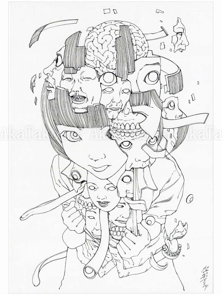 Shintaro Kago Black and White original drawing 13