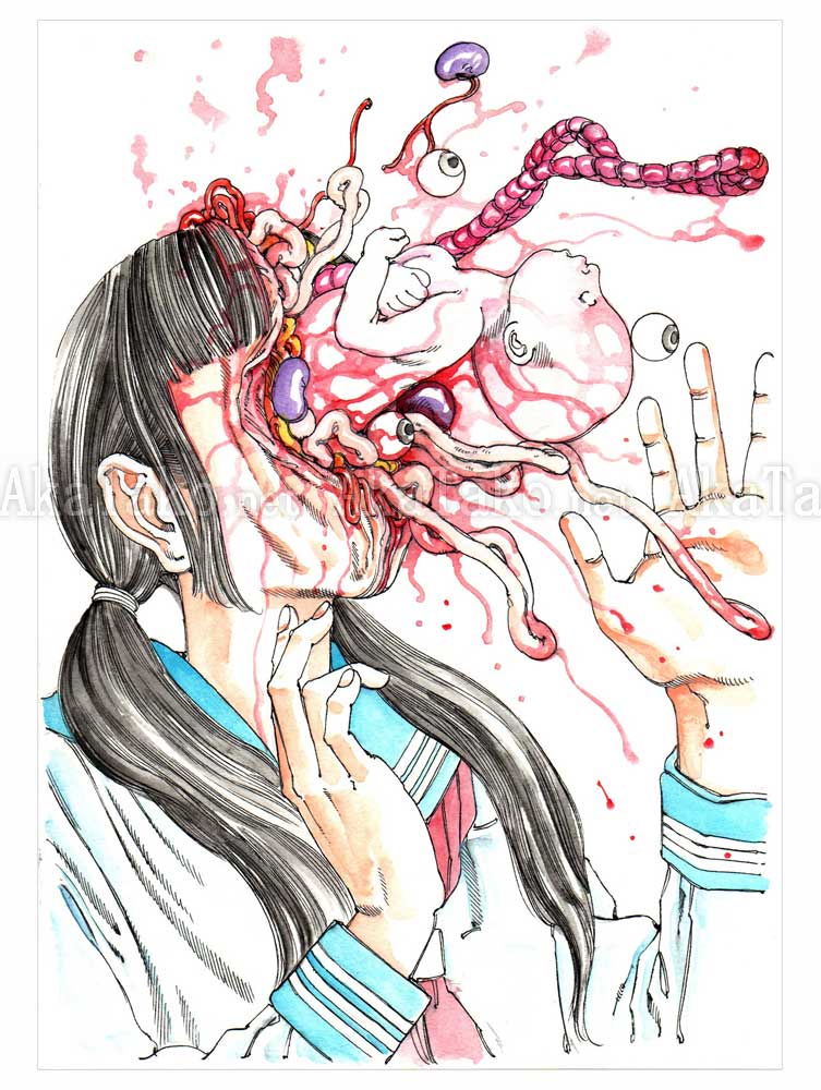 Shintaro Kago Funny Girl Original Painting 120