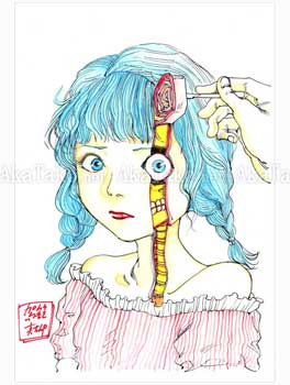 Shintaro Kago Funny Girl 71 Original Painting