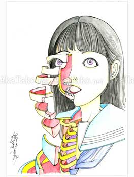 Shintaro Kago Funny Girl 72 Original Painting