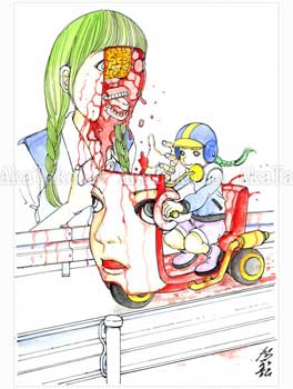 Shintaro Kago Funny Girl 75 Original Painting