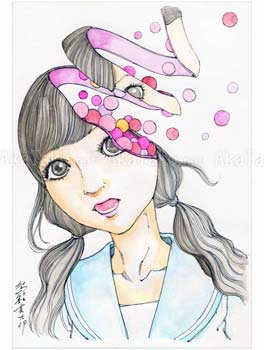 Shintaro Kago Funny Girl 88 Original Painting