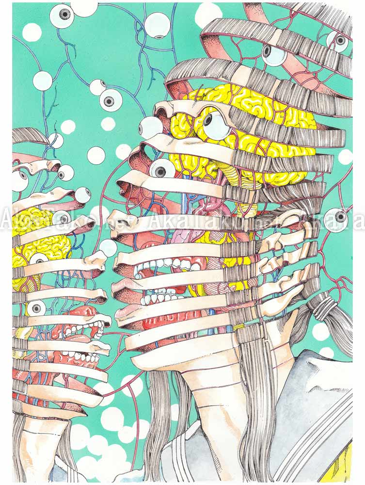 Shintaro Kago Poster Two Spirals SIGNED