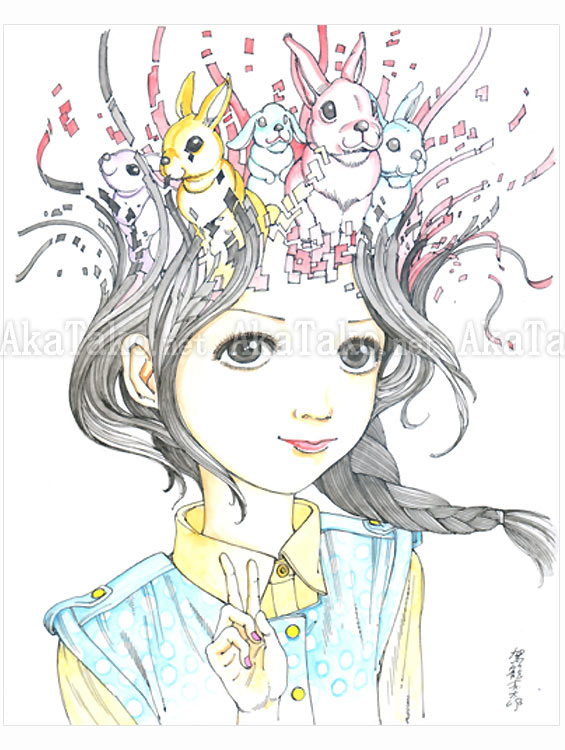 Shintaro Kago Rabbit original painting