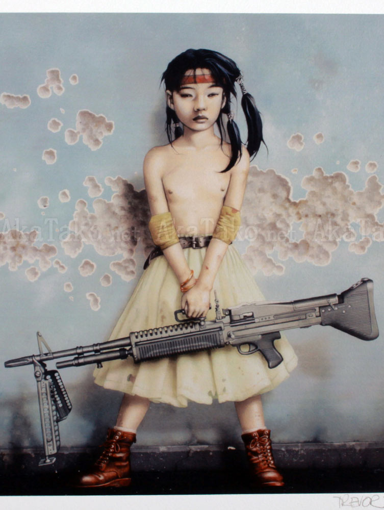 Trevor Brown Machine Gun Girl Print