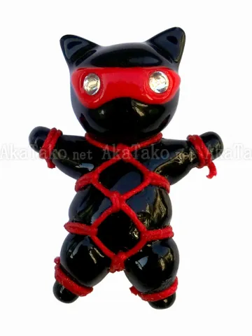 Red Mask Cat Karada Kinbaku Pin front