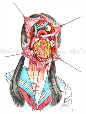 Shintaro Kago Funny Girl 121 original painting