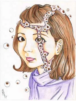 Shintaro Kago Funny Girl 95 original painting