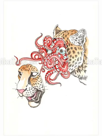 Shintaro Kago Tiger Octopus Original Artwork