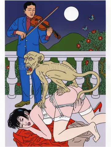 Toshio Saeki print Gekkyou (detail)