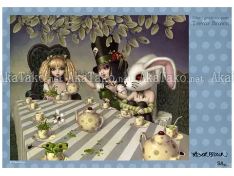 Trevor Brown Alice Green Tea Party poster SIGNED