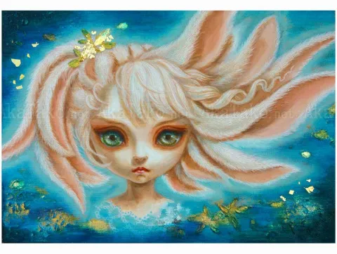 Yoko Mill Original Painting Untie Her Ears into the Wind