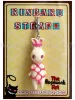 White Bunny Pink Karada Kinbaku Charm on display card