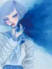 Chika Yamada Blue Escape Original Painting - detail