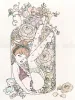 Makiko Sugawa Acrylic Art Stand - original artwork GIRL IN BOTTLE